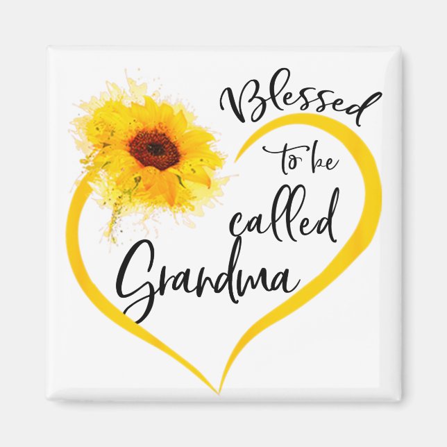 Imán Bendita sea llamada abuela Regalos de girasol (Frente)