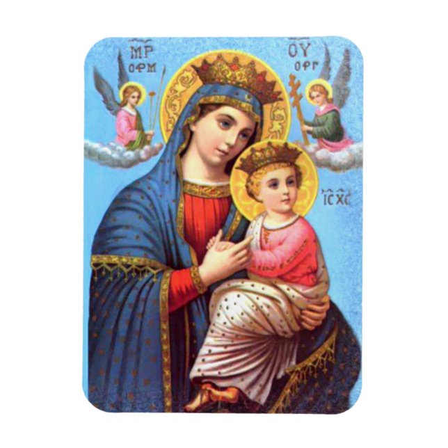 Imán Bendita Virgen María y Niño Jesús (Vertical)