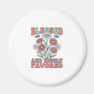 Imán Bendita y Altamente Favorecida Diseño Floral Vinta