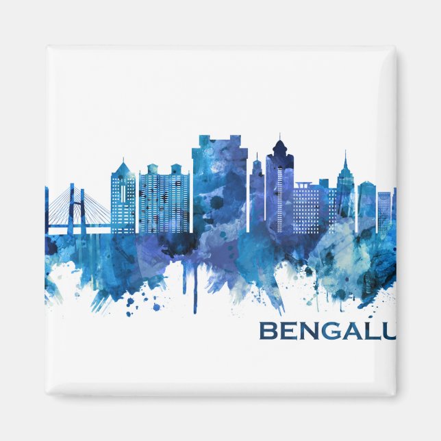 Imán Bengaluru Karnataka Skyline Blue (Frente)