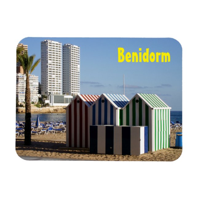 Imán Benidorm, casetas de baño en playa de Levante (Horizontal)