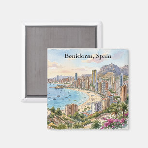 Imán Benidorm España Costa Blanca vacaciones retro vint