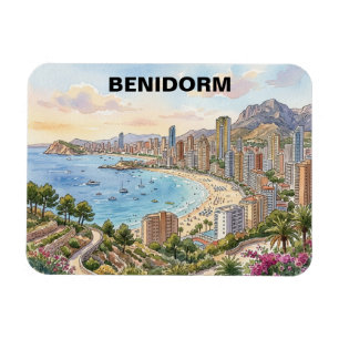 Imán Benidorm España Costa Blanca vacaciones retro vint