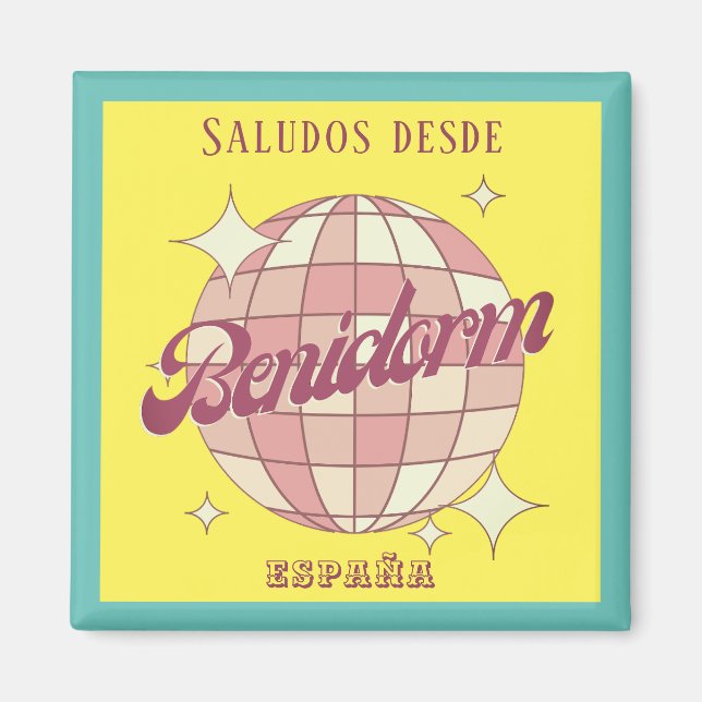 Imán Benidorm España espana vacaciones coloridas (Frente)