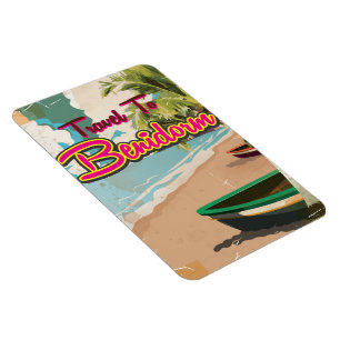Imán Benidorm, Poster de vacaciones de España Vintage