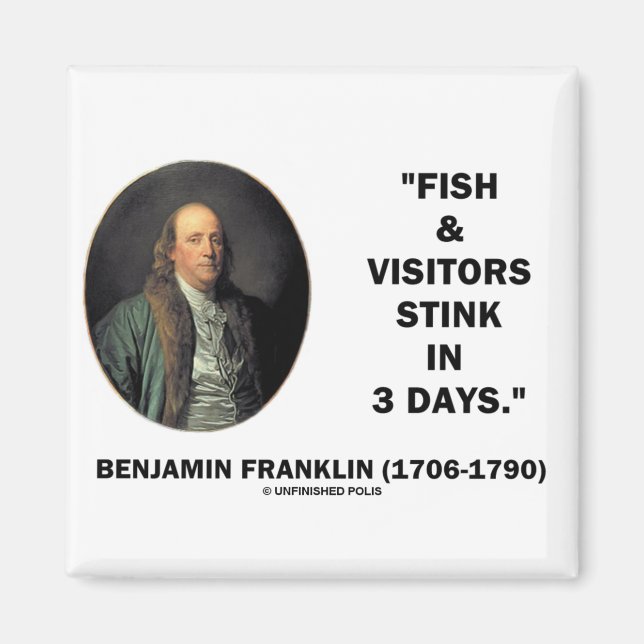 Imán Benjamin Franklin Fish & Visitantes Apestan En 3 D (Frente)