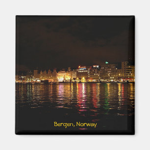 Imán Bergen de noche, Noruega viaje