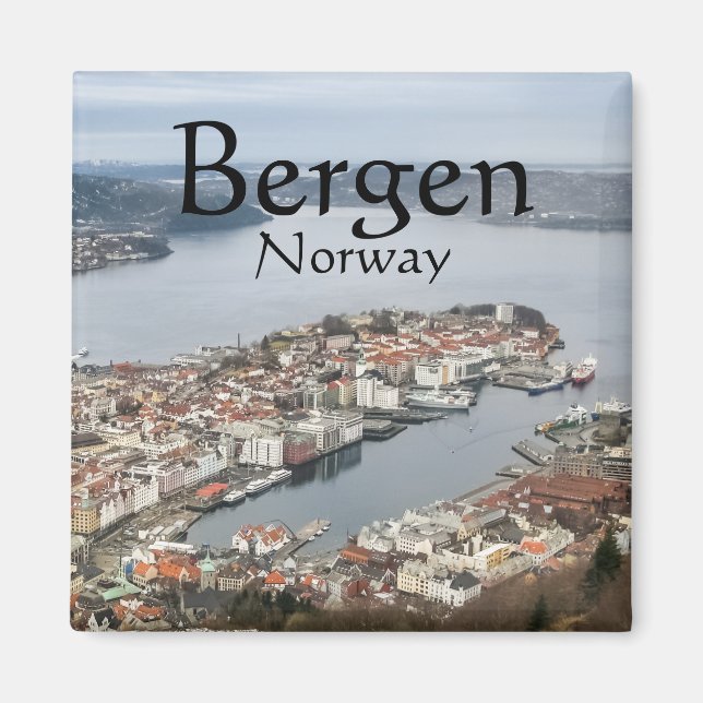 Imán Bergen Noruega Souvenir (Frente)
