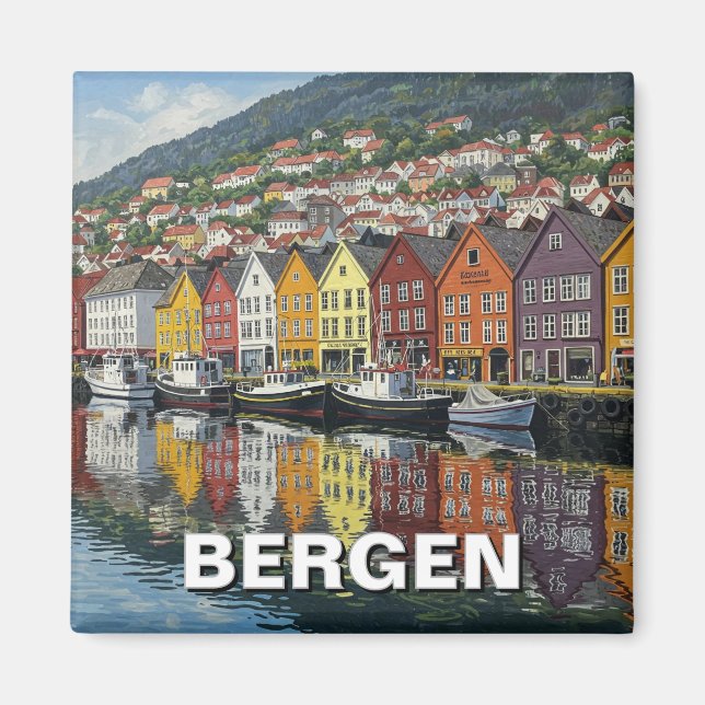 Imán Bergen Noruega Viajes (Frente)