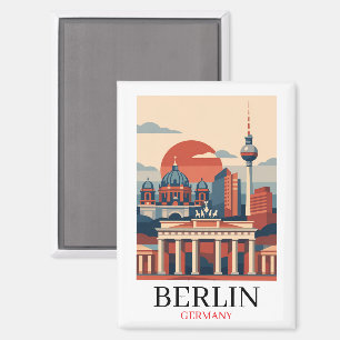 Imán Berlín Alemania Ciudad Silueta – Vintage Minimalis