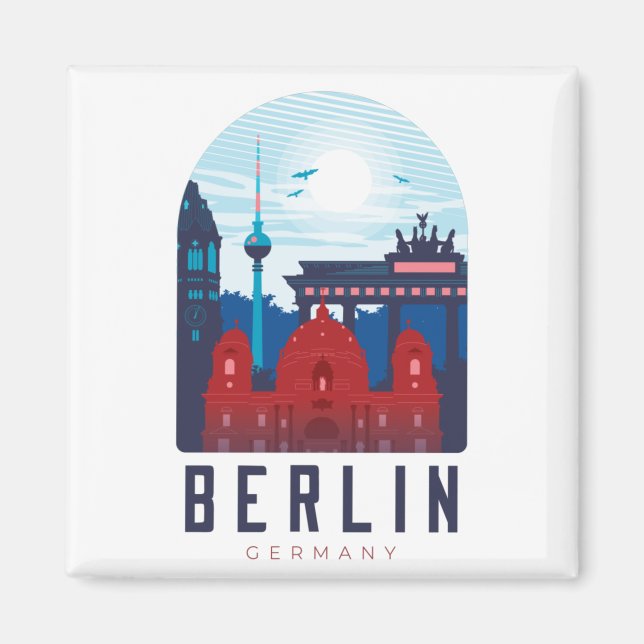 Imán Berlín Alemania Skyline Magnet (Frente)