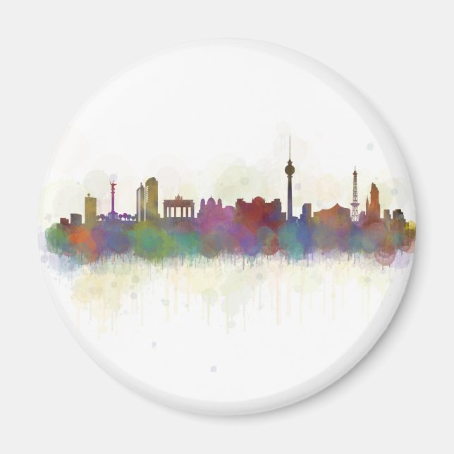 Imán Berlin city Germany. Deutsche Skyline art v2 (Frente)