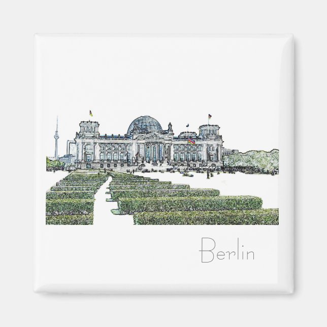 Imán Berlín Reichstag Building Architecture Magnet (Frente)