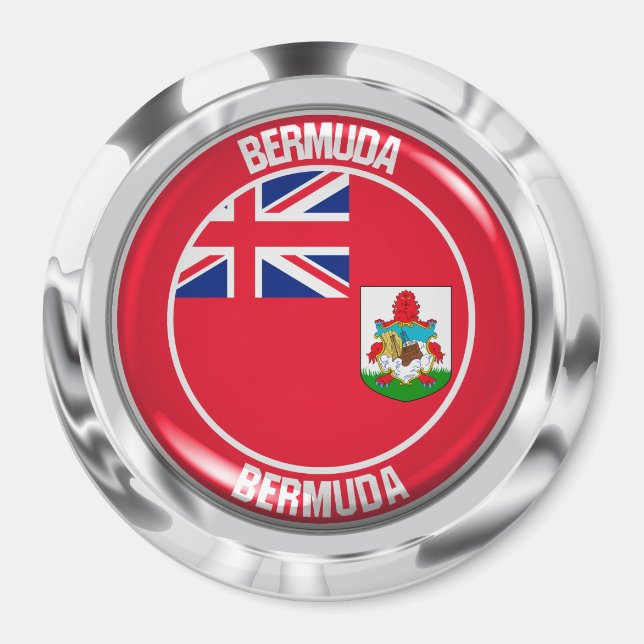 Imán Bermuda redonda Emblem (Frente)