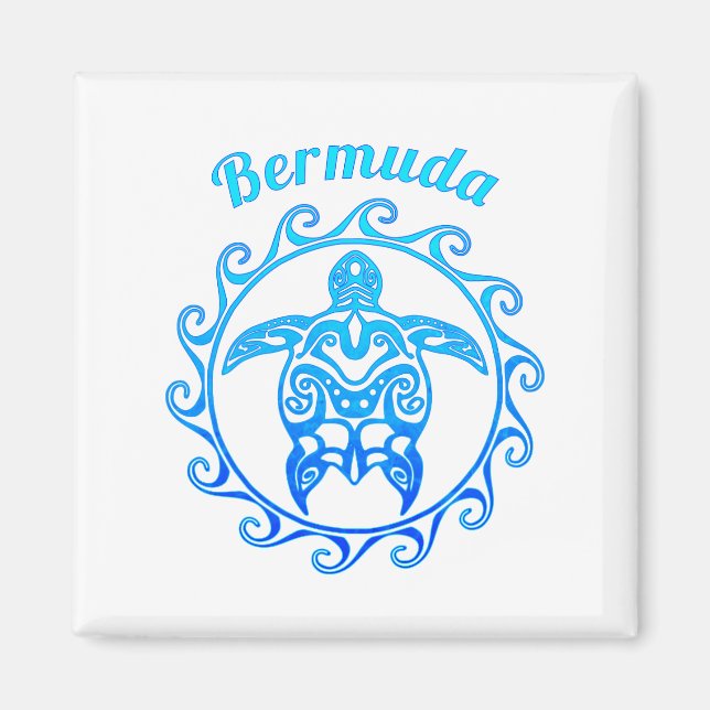 Imán Bermuda, una tortuga tribal azul oceánica (Frente)