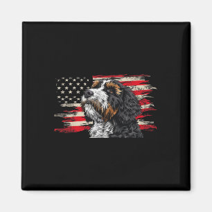 Imán Bernedoodle Bandera Americana Perro Lover 4 De Jul