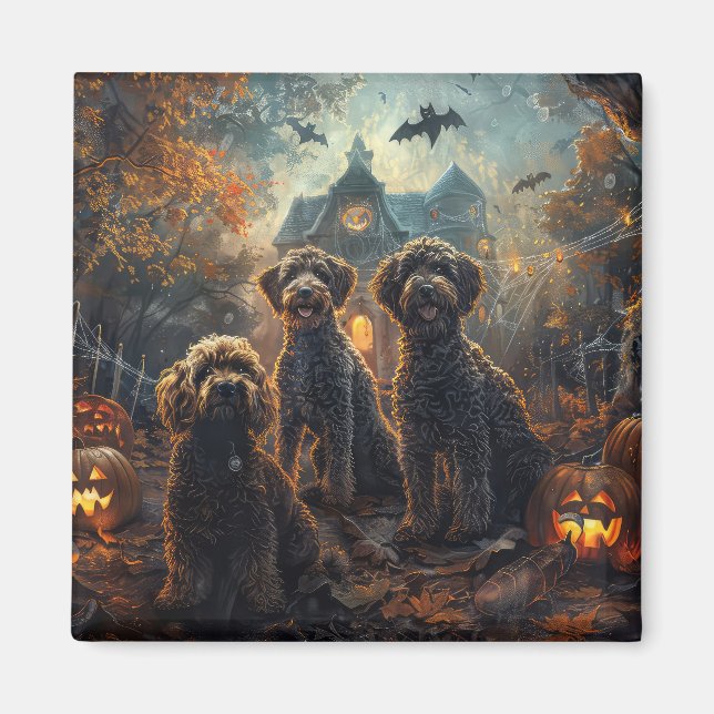 Imán Bernedoodle Halloween Noche Doggy Delight (Frente)