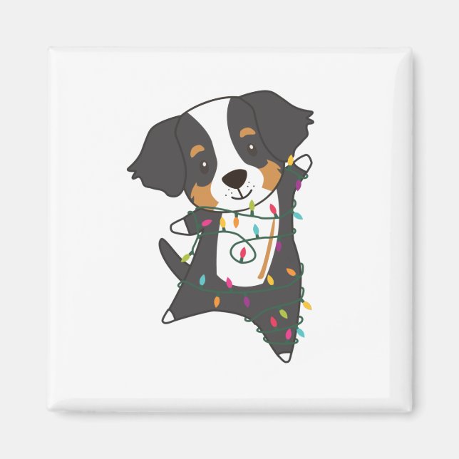 Imán Bernese Feliz Navidad Navidades felices perros (Frente)