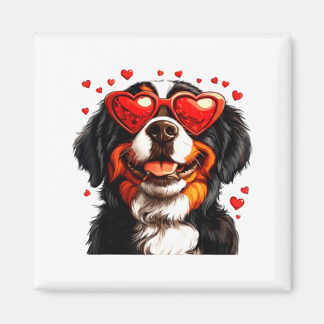 Imán Bernese Mountain Cute Berner Dog Lover Valentines  (Frente)
