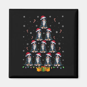 Imán Bernese Mountain Dog Santa Hat Xmas enciende la Na