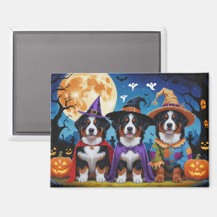 Imán Bernese Mountain Dogs Pumpkin Halloween Funny