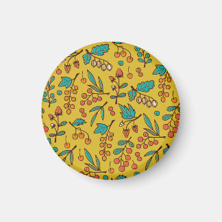 Imán Berries en ramas, patrón de naturaleza sin fisuras