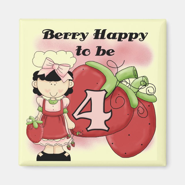 Imán Berry negro 4 camisetas de cumpleaños y regalos (Frente)