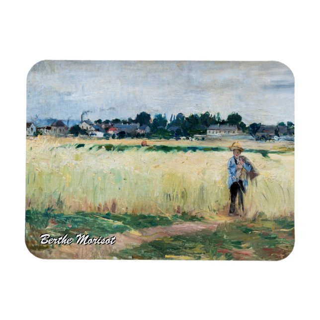 Imán Berthe Morisot - En el Wheatfield en Gennevillier (Horizontal)