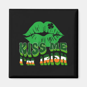 Imán Bésame Soy Irlandés Día de San Patricio Labios e I