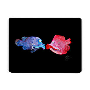 Imán "Besando arte de los pescados" por Mike Quinn