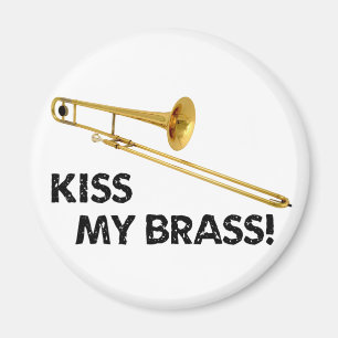Imán Bese mi de cobre amarillo (el Trombone)
