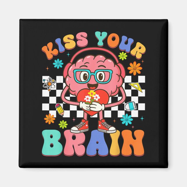 Imán Besito de San Valentín en el cerebro Estudiante Pr (Frente)