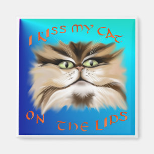 Imán Beso A Mi Gato En El Magnate De Los Labios