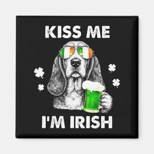 Imán Beso de basset hound irlandés divertido perro día