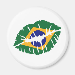 Imán Beso de la bandera del Brasil