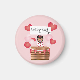 Imán Besos de cachorro gratis San Valentín rojo perro