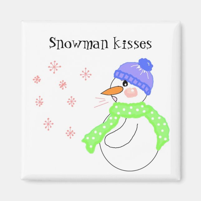 Imán Besos de muñeco de nieve (Frente)