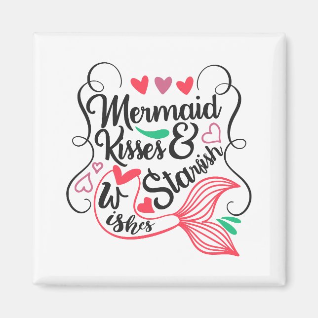 Imán Besos de sirena Deseos de estrella de mar (Frente)