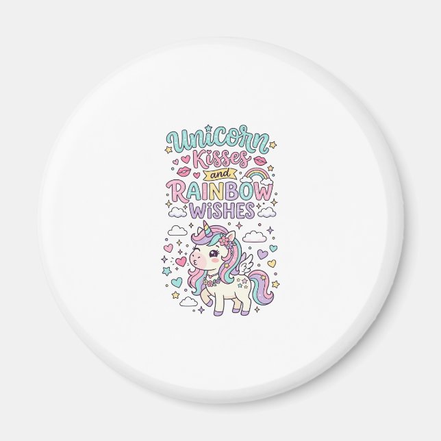 Imán Besos de unicornio y deseos de arcoíris Uvas paste (Frente)