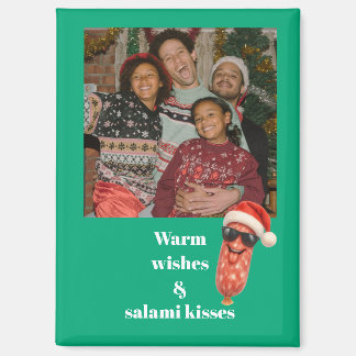 Imán Besos divertidos de salami foto familiar navidad