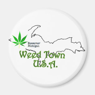 Imán Bessemer Michigan, Weed Town U.S.A. Magnet