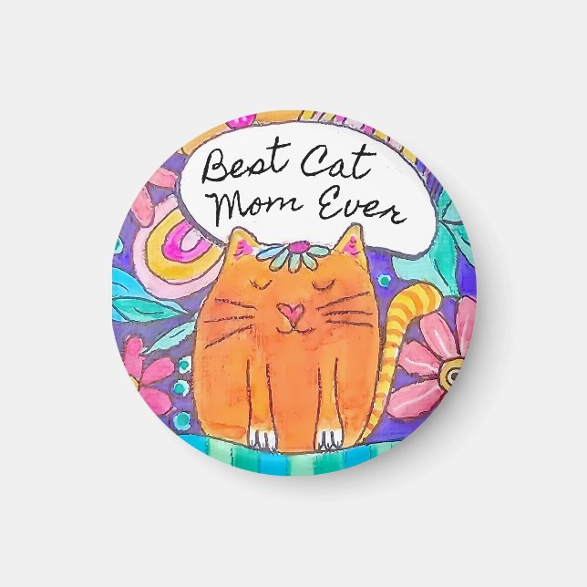 Imán Best Cat Mom Ever Cat Gift Sticker (Frente)