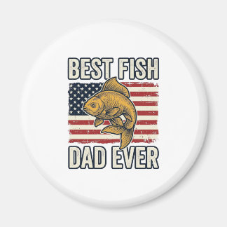 Imán Best Fish Dad Ever Vintage Goldfish Shirt Design_1