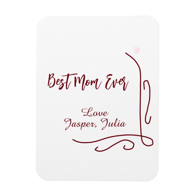 Imán Best mom ever red love Spanish border stylish  (Vertical)