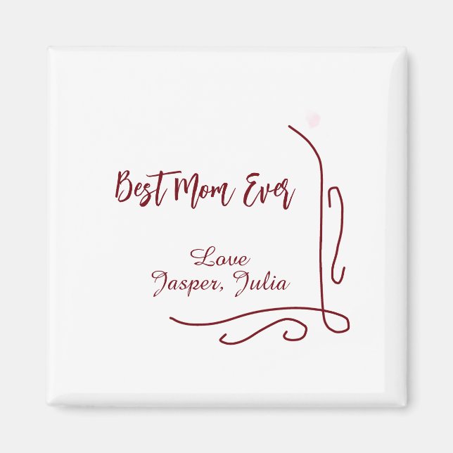 Imán Best mom ever red love Spanish border stylish  (Frente)