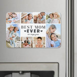 Imán Best Mom Photo Collage<br><div class="desc">Personalized "Best Mom Ever" Large Photo Magnet. This fun and stylish photo magnet is a sweet way to showcase cherished memories. The design features space for eight photos, arranged in a border around the edge while keeping the focus on the meaningful text in the center. At the center, "Best Mom...</div>