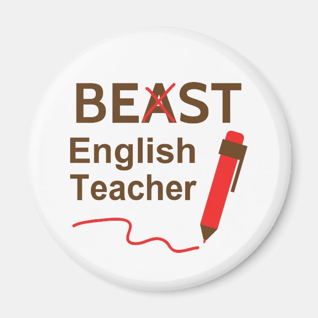 Imán Bestia Divertida o Mejor Profesora de Inglés (Frente)