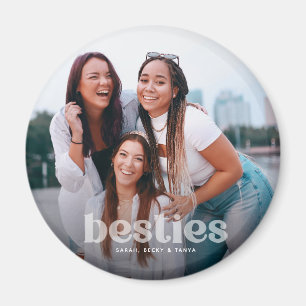 Imán Bestie Trendy Typography Photo Keepsake