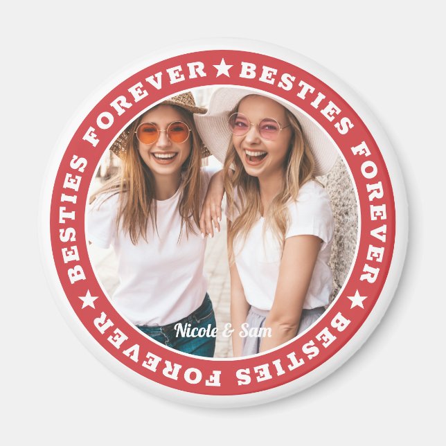 Imán Besties Forever BFF Personalizado sencillo moderno (Frente)