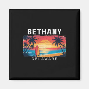 Imán Bethany Beach Delaware Hombres Mujeres Surfeando 